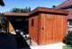 Holzcarport mit Flachdach und Anbau