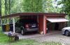 Garage mit Carportvorbau und Schieferblende